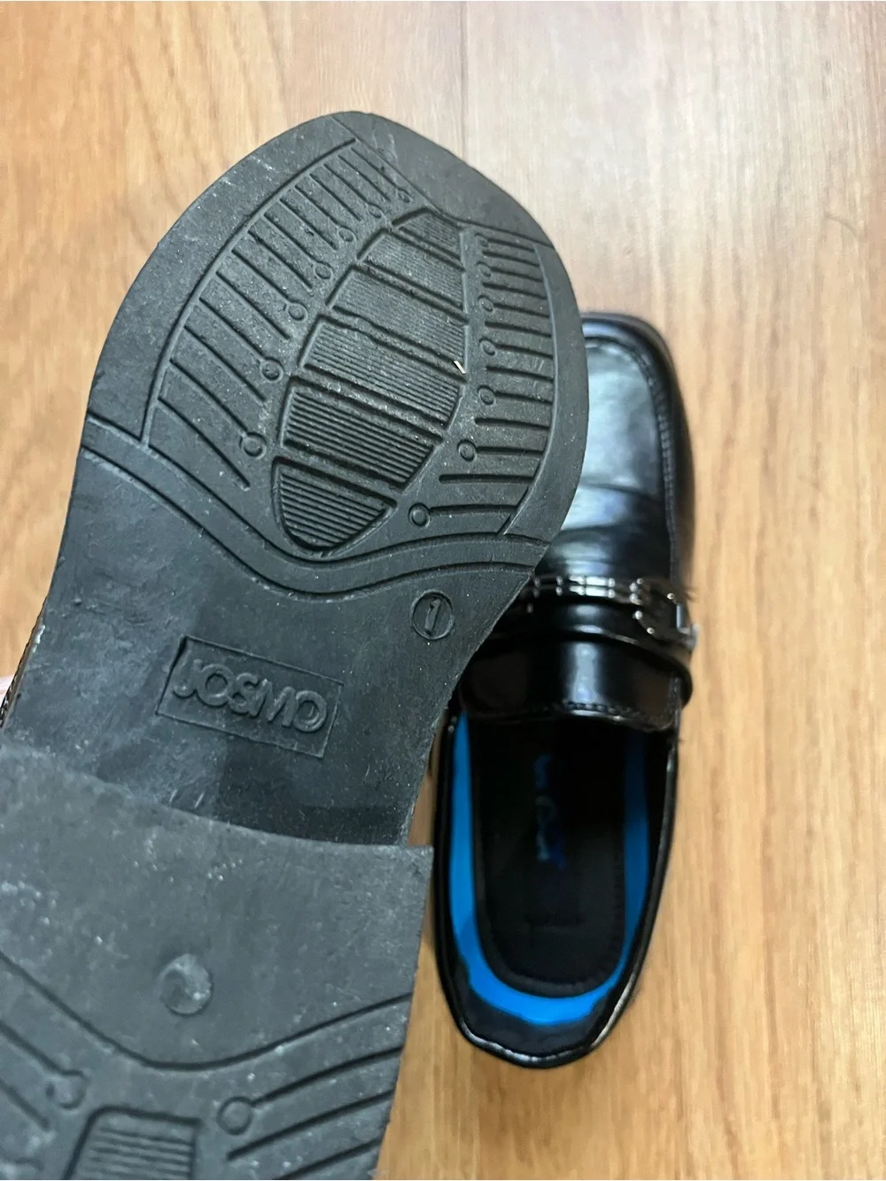 Kids Black Leather Slip-On Loafers